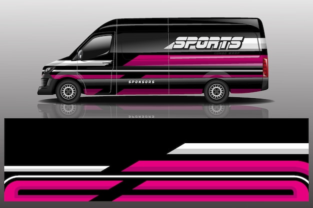 Van car decal wrap illustration