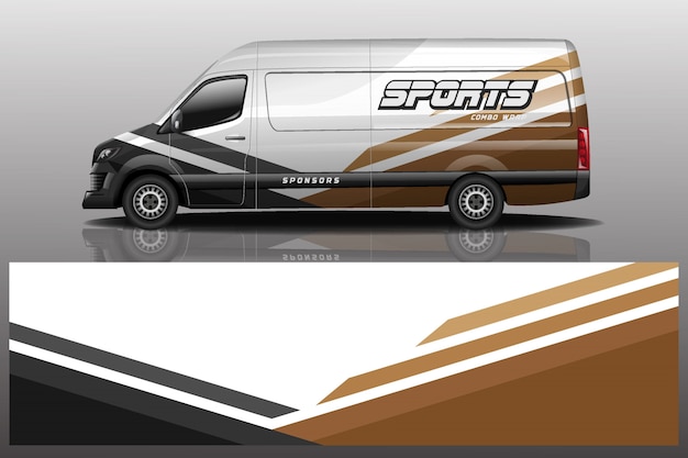 Vector van car decal wrap illustration