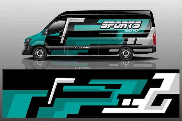 van car decal wrap illustration