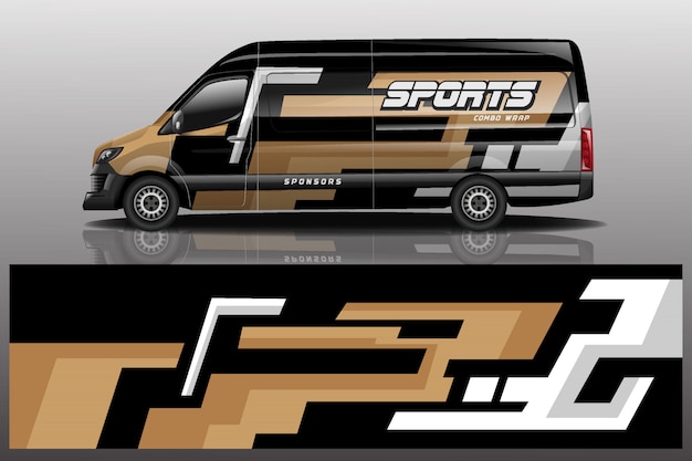 Van car decal wrap illustration