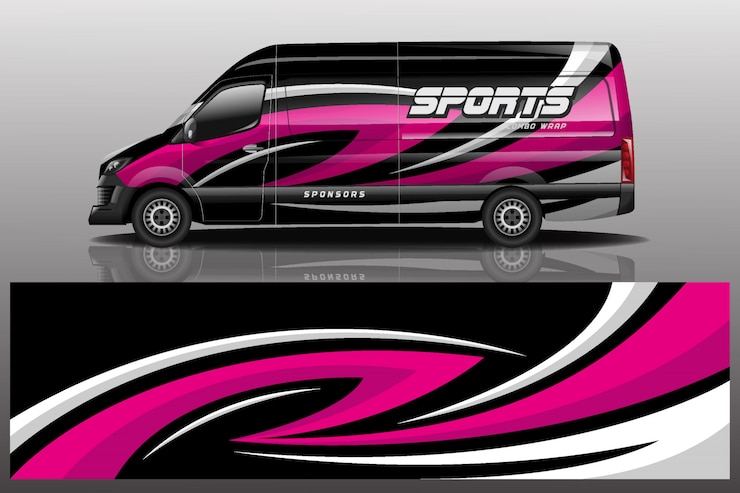 Vector van car decal wrap illustration