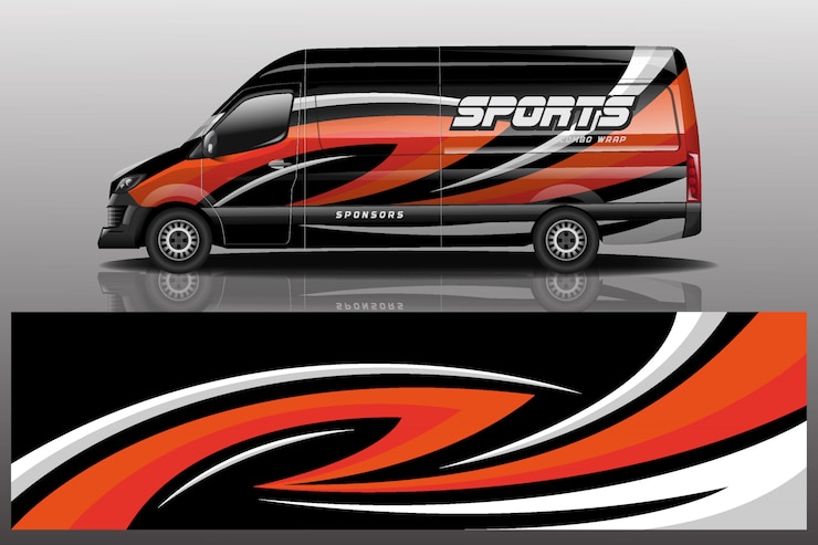 Vector van car decal wrap illustration