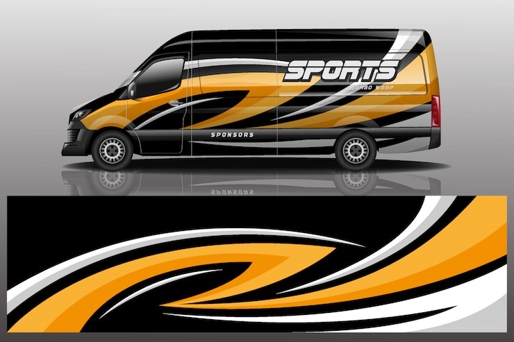Vector van car decal wrap illustration