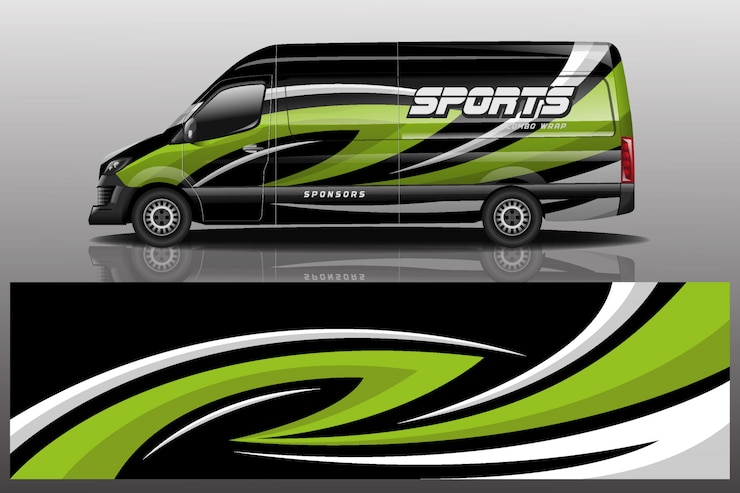 Vector van car decal wrap illustration
