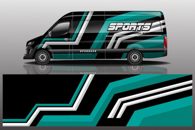 Van car decal wrap illustration