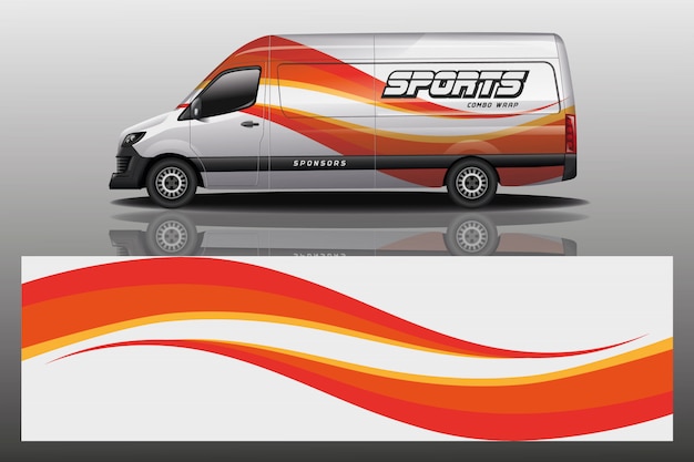 Vector van car decal wrap illustration