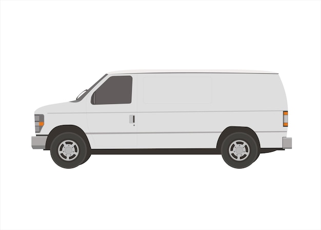 Vector van car simple flat illustration