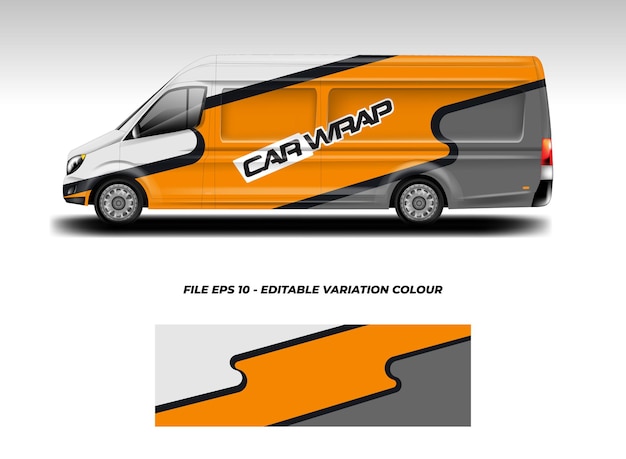 Vettore van car wrap design vettore