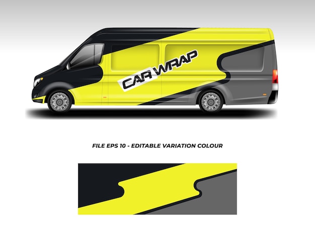 Van Car Wrap Design Vector