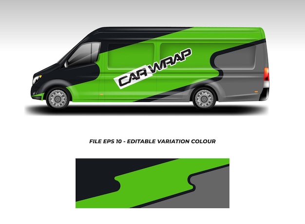 Van car wrap design vettore