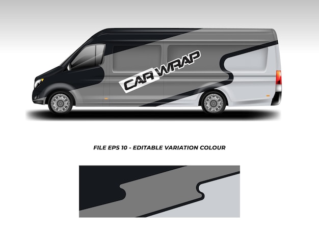 Van car wrap design vector