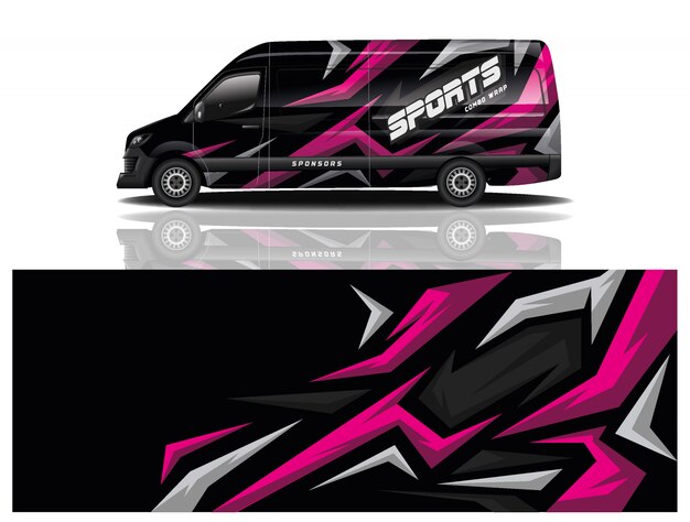 Vector van car wrap design