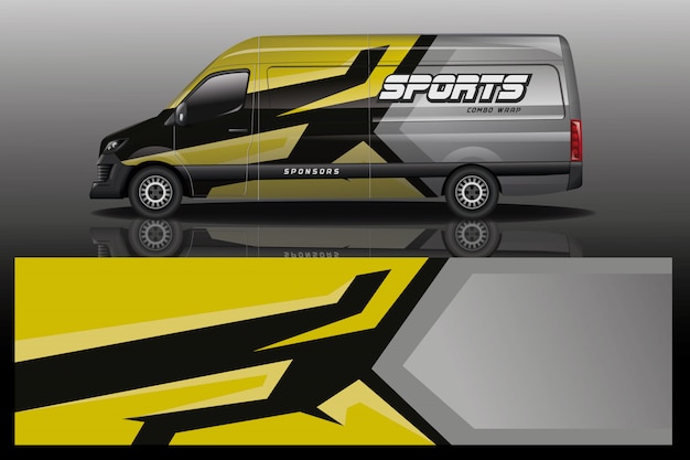 Van car wrap illustratie