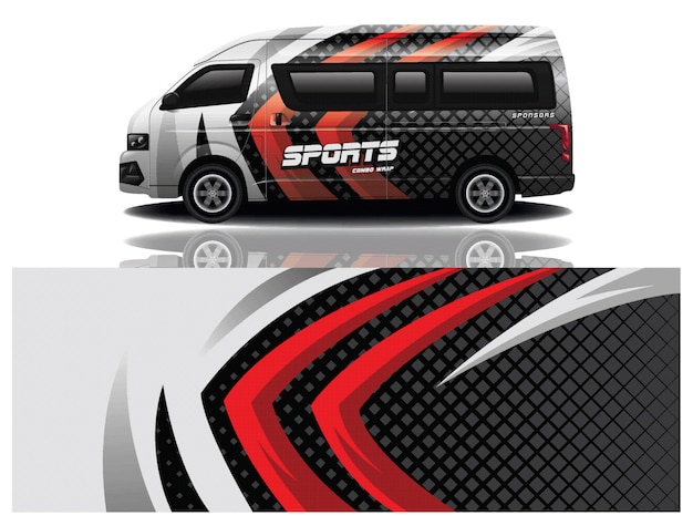 Van car wrapping decal design