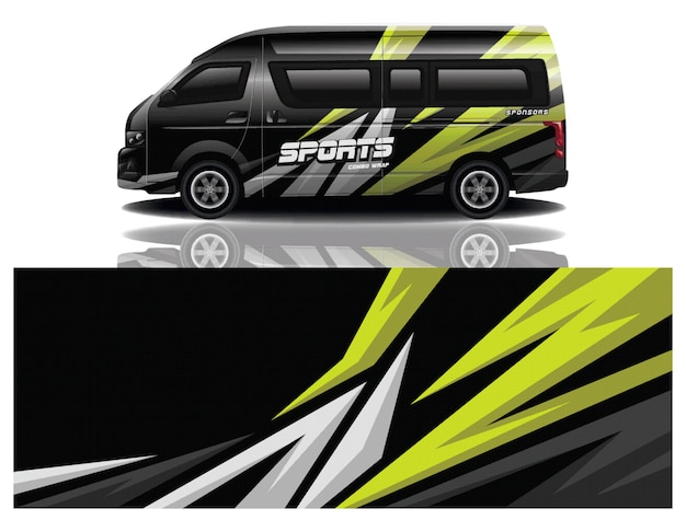 Van car wrapping decal design