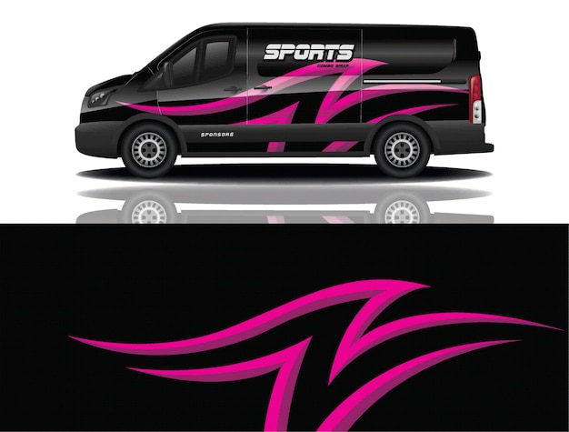 Van car wrapping decal design