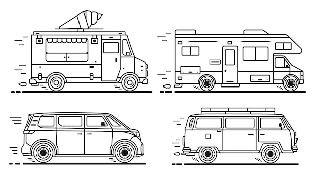 Van Collection Coloring Vector Design Illustration