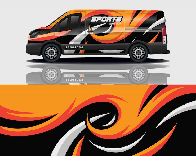 Vector van decal wrap design