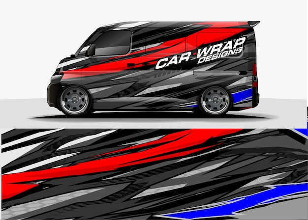 Van grafische achtergrond. abstract modern lijnen ontwerpconcept voor auto- en voertuiggrafiek vinyl wrap