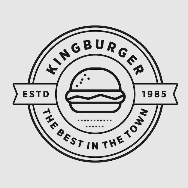 Van het de elementenelement van de hamburger de uitstekende winkel vector het embleemillustratie