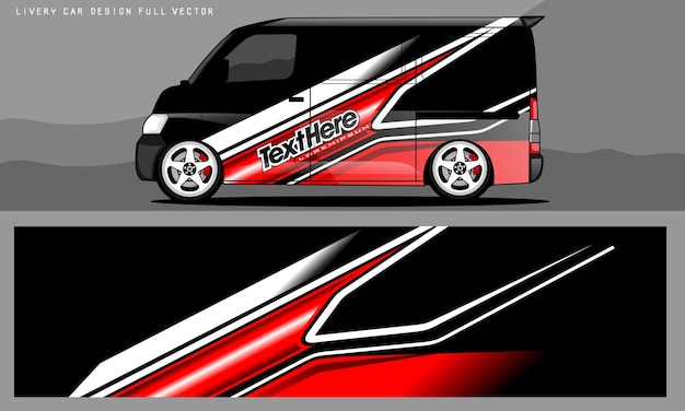 Van livery graphic vector. abstract grunge background design for vehicle vinyl wrap and car branding