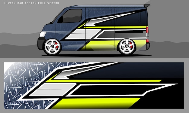 van livery graphic vector. abstract grunge background design for vehicle vinyl wrap and car branding