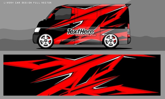 Van livery graphic vector. abstract grunge background design for vehicle vinyl wrap and car branding