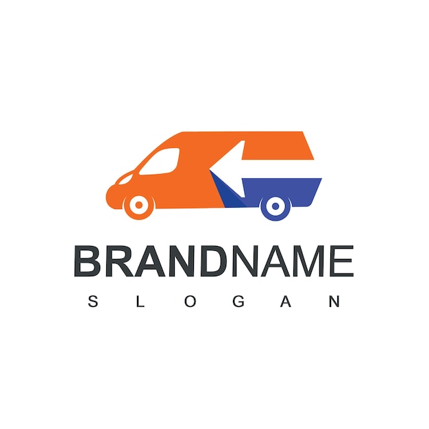Vector van logo design template logistic transport and shipping company icon