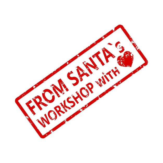 Vector van santas workshop with love rubber stamp to christmas vector illustratie van postzegel workshop santa holiday post design grunge xmas