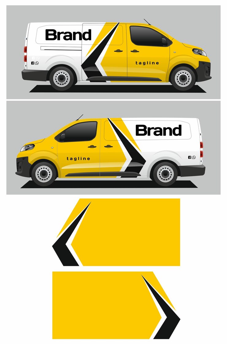 Vector van with a graphic