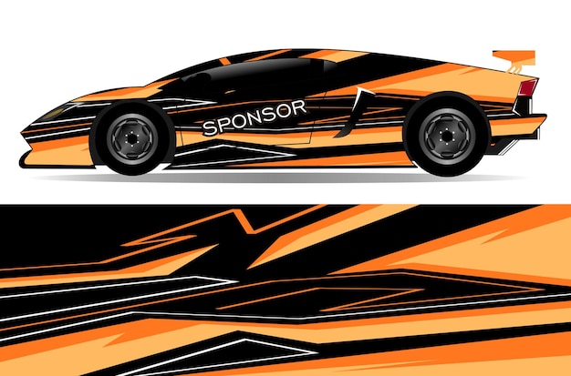 Van wrap design sticker backgroun and for vector racing car