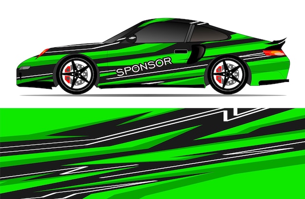 Van wrap design sticker backgroun and for vector racing car