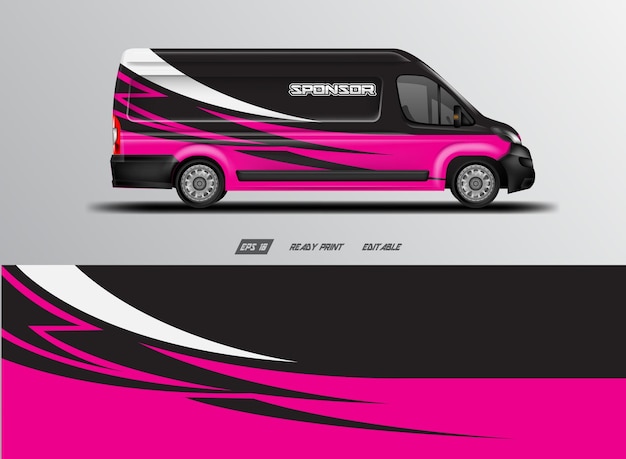 Vector van wrap design vector, livery background car