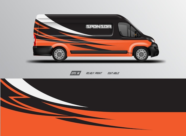 Van wrap design vector, livrei achtergrond auto