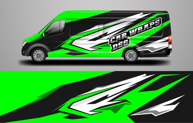 Van wrap design vector ready print