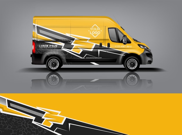 Van wrap design Wrap sticker and decal design for company eps 10 Vector formatdekal a1