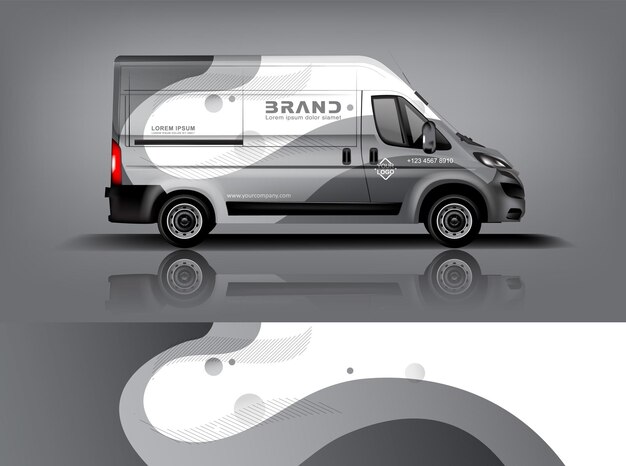 Van wrap design Wrap sticker and decal design for company eps 10 Vector formatdekal a1