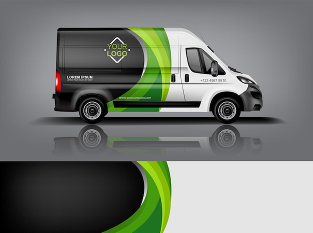 Van wrap design Wrap sticker and decal design for company eps 10 Vector formatdekal a1