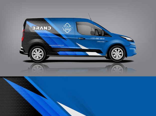 Vector van wrap design wrap sticker and decal design for company vector format eps10 dekal a1