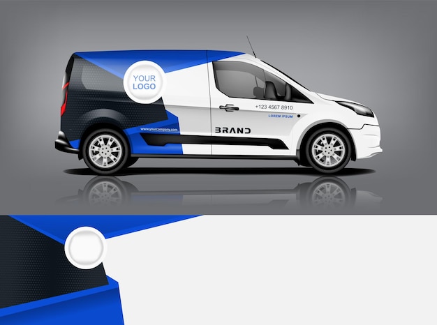 Vector van wrap design wrap sticker and decal design for company vector format eps10 dekal a1