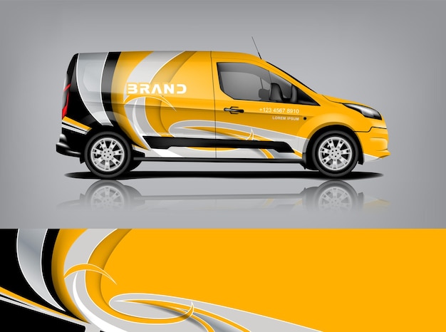 Vector van wrap design wrap sticker and decal design for company vector format eps10 dekal a1