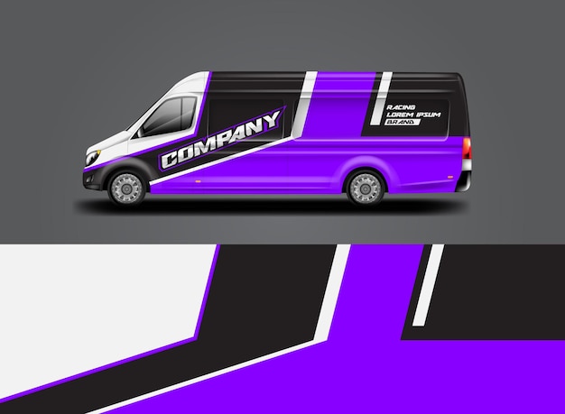 벡터 자동차에 사용할 준비가 된 van wrap livery 디자인