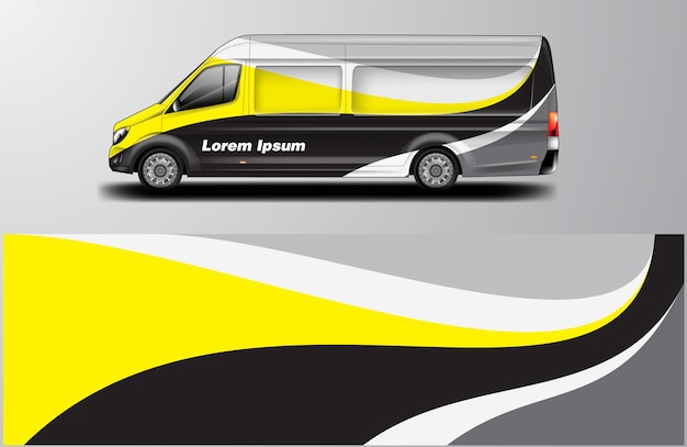 자동차에 사용할 준비가 된 Van Wrap Livery 디자인