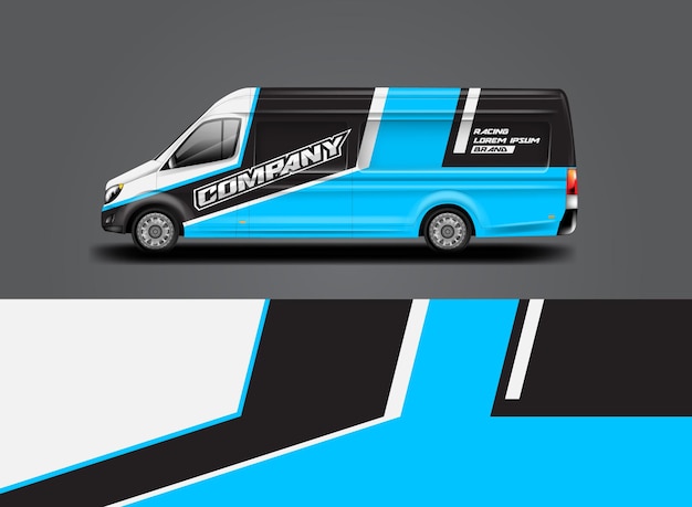 Vettore design van wrap livery pronto all'uso per auto