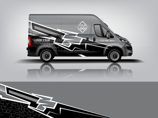 Van wrap ontwerp Wrap sticker en sticker ontwerp voor bedrijf eps 10 Vector formatdekal a1