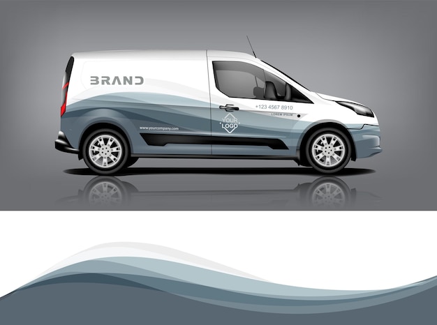 Van wrap ontwerp Wrap sticker en sticker ontwerp voor bedrijf Vector formaat eps10 dekal a1