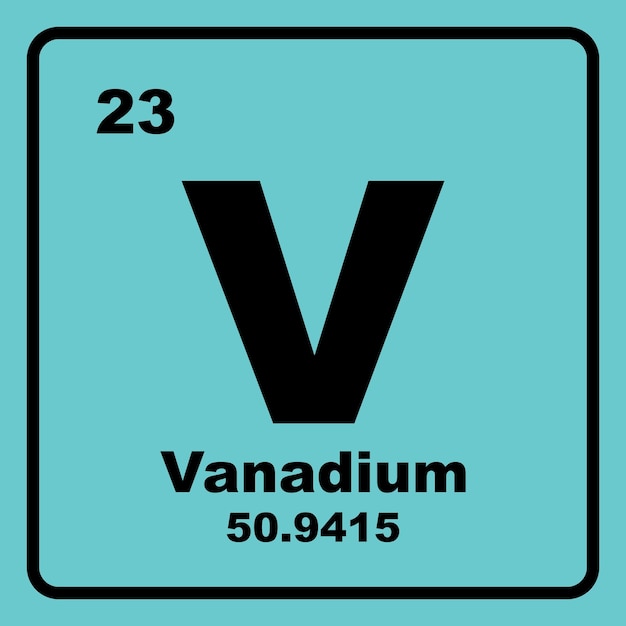 Vector vanadium icon chemical element in the periodic table