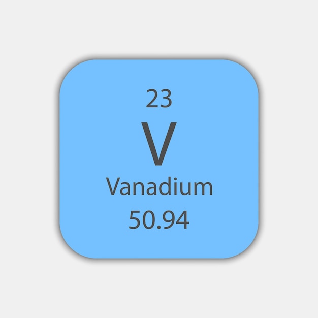 Vanadiumsymbool Scheikundig element van het periodiek systeem Vectorillustratie