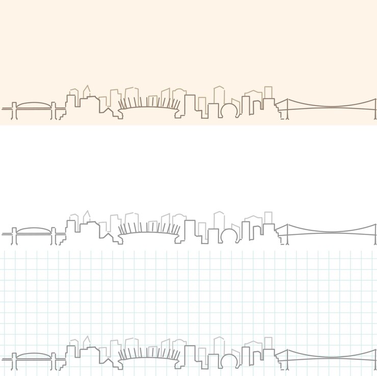Vector vancouver hand drawn skyline