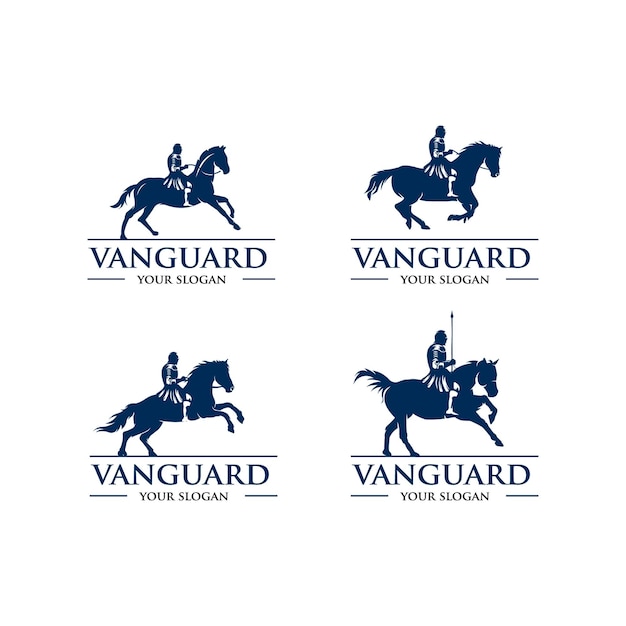 Vanguard silhouet logo set geïsoleerd op wit